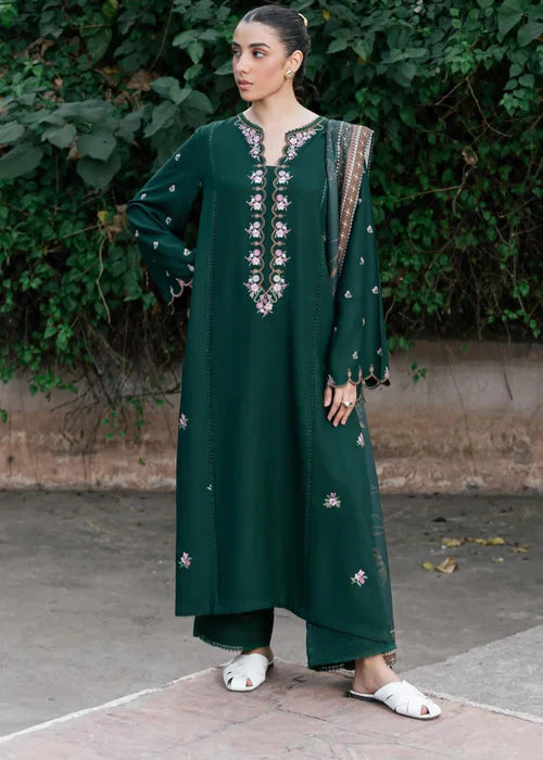ZIVA GREEN LAWN EMBROIDERY 3 PIECE SUIT -