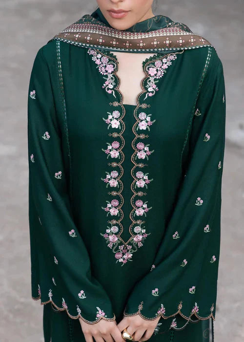 ZIVA GREEN LAWN EMBROIDERY 3 PIECE SUIT -