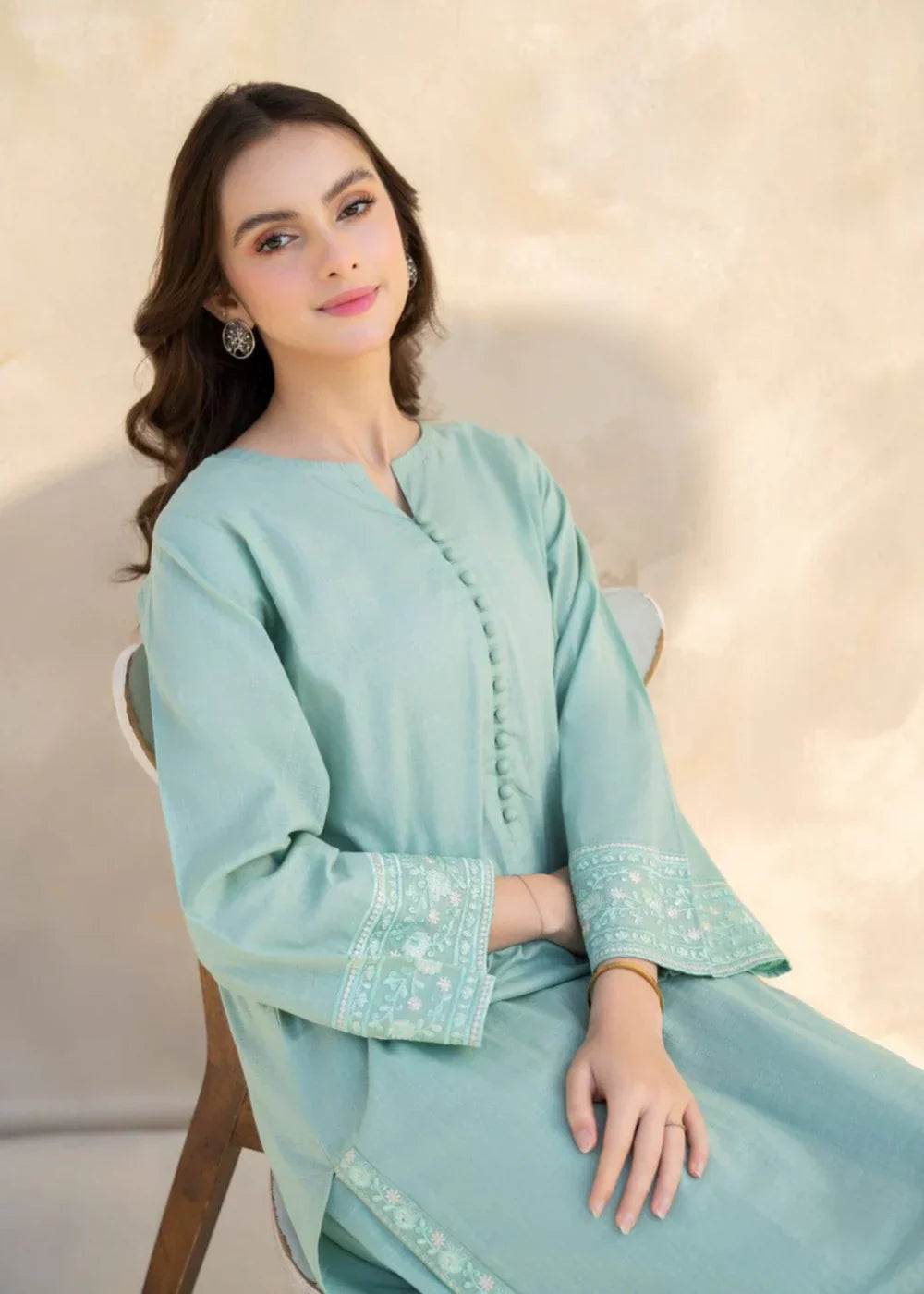 BLUE DIAMOND LAWN EMBROIDERY 2 PIECE SUIT -