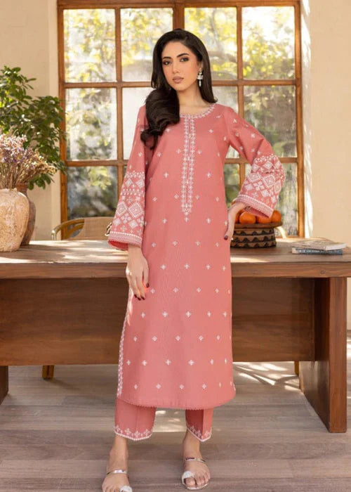 PINK ROSE LAWN EMBROIDERY 2 PIECE SUIT