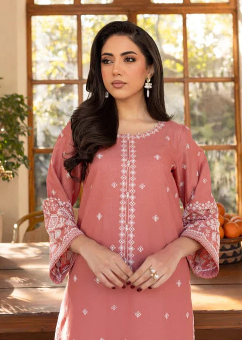 PINK ROSE LAWN EMBROIDERY 2 PIECE SUIT