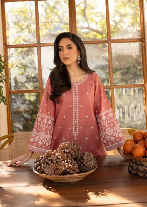 PINK ROSE LAWN EMBROIDERY 2 PIECE SUIT
